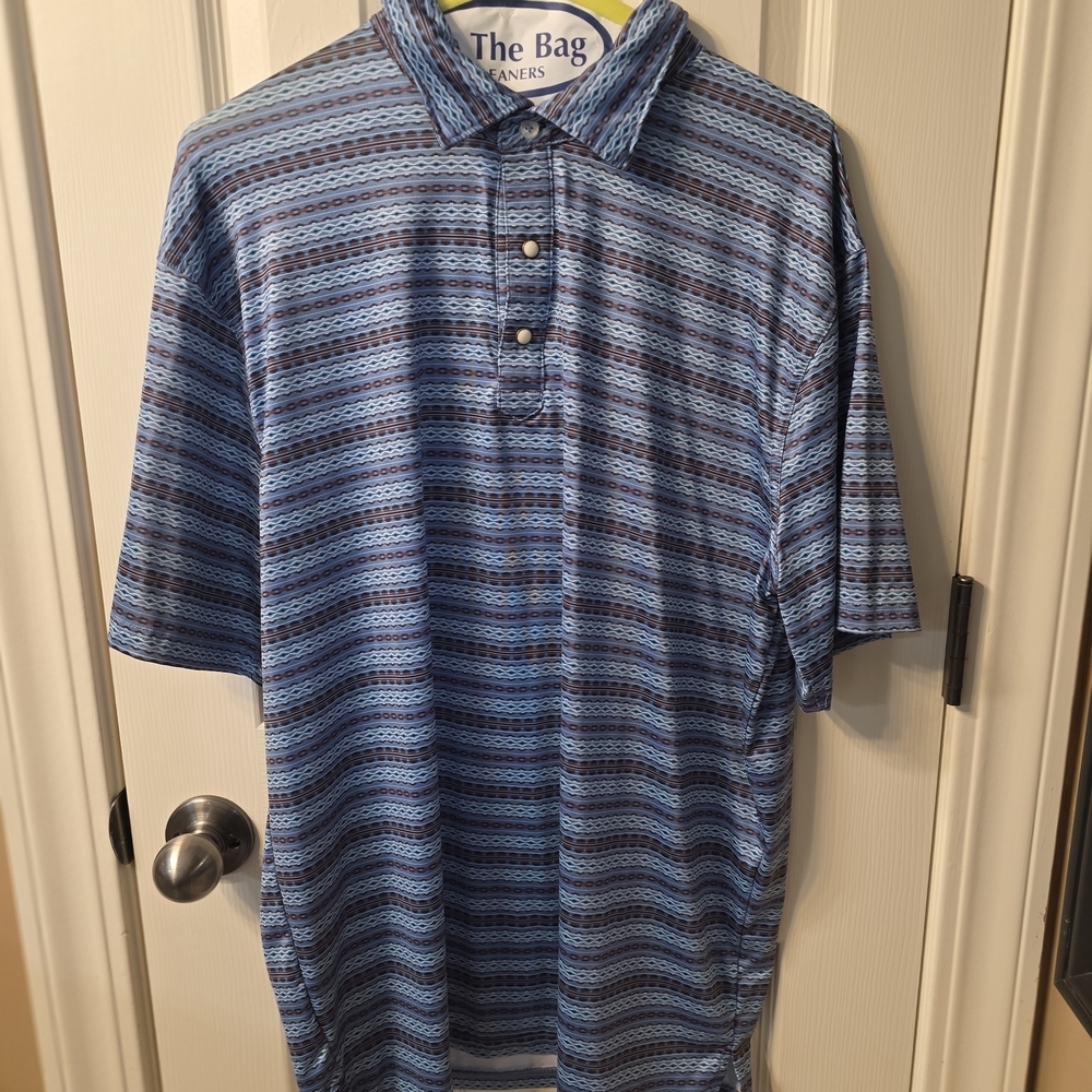 Stylish Blue Patterned Men's Dress Shirt